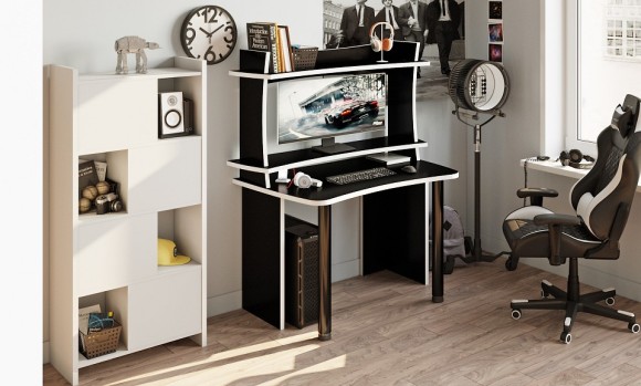 Стол компьютерный Домино Lite СКЛ-Софт120+НКИЛ120 MER_SKL-Soft120-NKIL120-CHBE