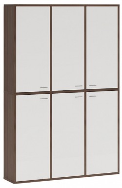 Шкаф книжный Домино СУ(ш3в2)+6ФГ MER_SUsh3v2-6FG-SHBE-shamoni-CH-belyj