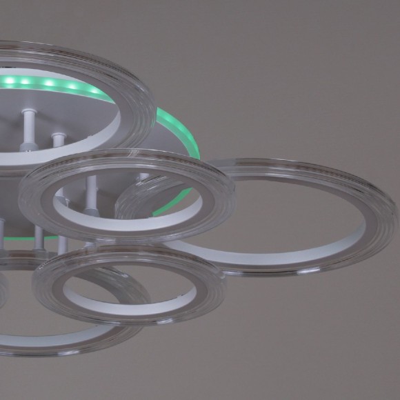 Потолочная светодиодная люстра с пультом управления Reluce 09812-3.3-4+4A WH (RGB)