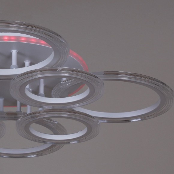 Потолочная светодиодная люстра с пультом управления Reluce 09812-3.3-4+4A WH (RGB)