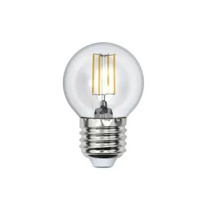 Лампа светодиодная филаментная (UL-00000196) Uniel E27 6W 3000K прозрачная LED-G45-6W/WW/E27/CL LED-G45-6W/WW/E27/CL PLS02WH