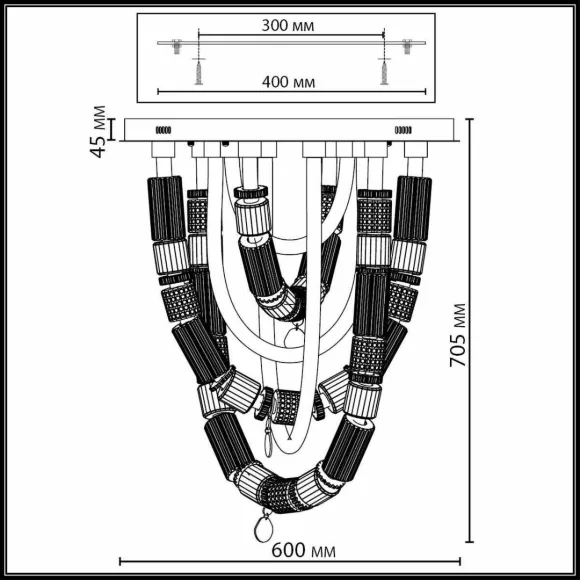Схема размеров потолочная люстра Odeon Light L-Vision Collier 5456/80CL Схема размеров потолочная люстра Odeon Light L-Vision Collier 5456/80CL