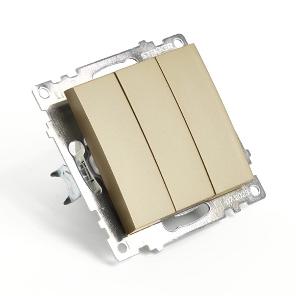 Выключатель 3-клавишный Stekker Катрин GLS10-7108-08 49219