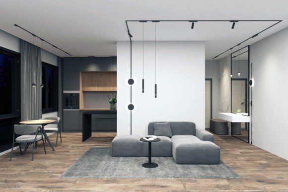 Трековый магнитный однофазный светильник Denkirs Air hang DK5375-BK