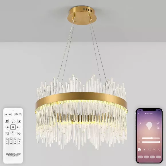Подвесная люстра Natali Kovaltseva INNOVATION STYLE 83156, Золото, Прозрачный, От теплого до холодного