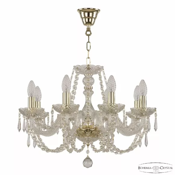Подвесная люстра Bohemia Ivele Crystal 101/8/195 G Drops Подвесная люстра Bohemia Ivele Crystal 101/8/195 G Drops