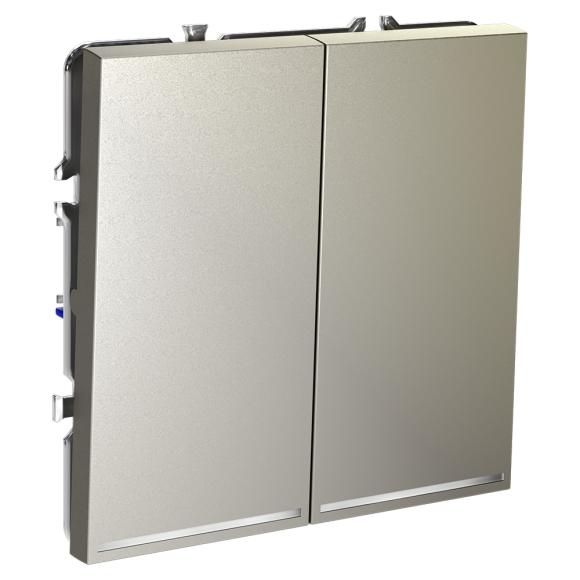 Проходной переключатель двухклавишный с подсветкой Voltum S70 VLS020404