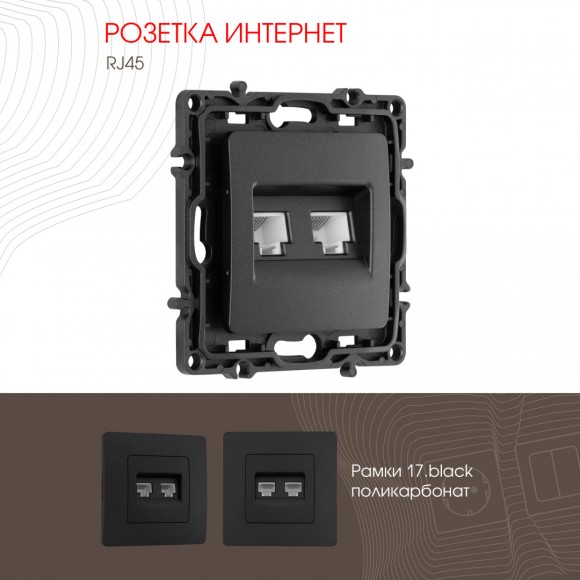 Розетка RJ45 Arte Milano 217.45-2.black