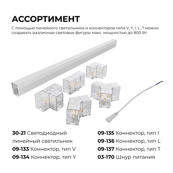 Коннектор для светильников Apeyron серии NET тип V 230В/50Гц 09-133