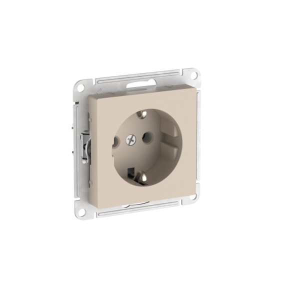 Розетка с заземлением, 16А, мех., быстрозажим. клем. Systeme Electric AtlasDesign ATN001243S