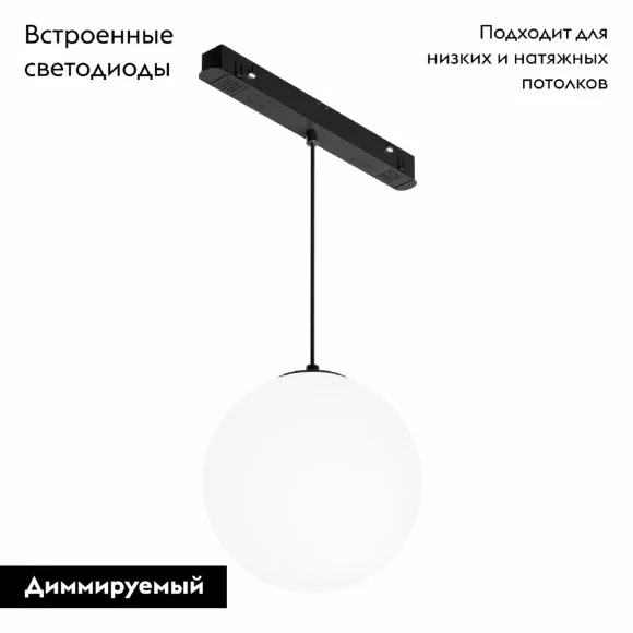 Трековый подвесной светильник Maytoni Luna TR039-4-5W3K-WW-DS, Черный, Белый, От теплого до холодного Трековый подвесной светильник Maytoni Luna TR039-4-5W3K-WW-DS, Черный, Белый, От теплого до холодного