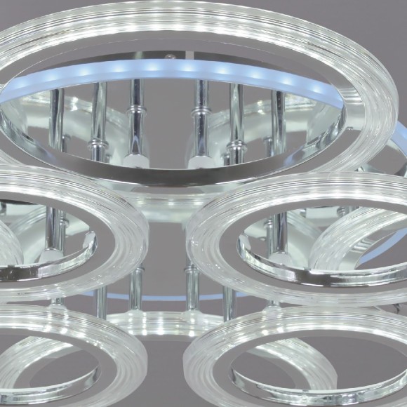 Потолочная светодиодная люстра с пультом управления Reluce 09812-3.3-4+4D CR (RGB)