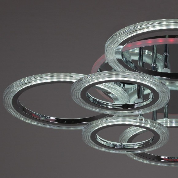 Потолочная светодиодная люстра с пультом управления Reluce 09812-3.3-4+4D CR (RGB)