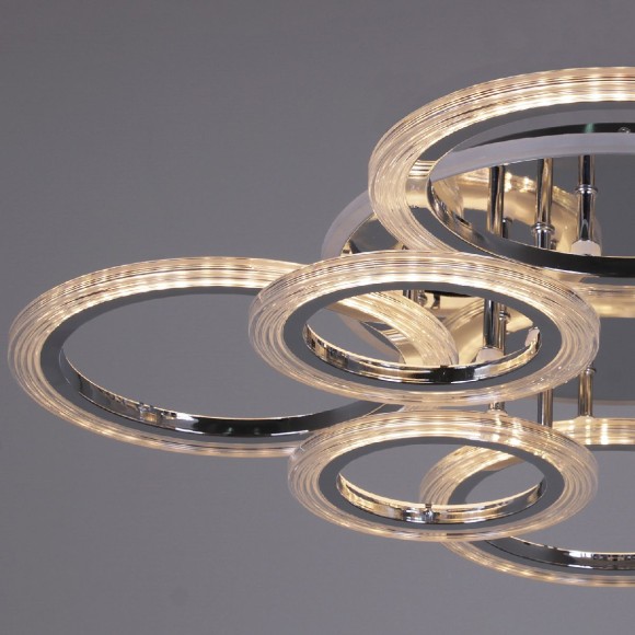 Потолочная светодиодная люстра с пультом управления Reluce 09812-3.3-4+4D CR (RGB)