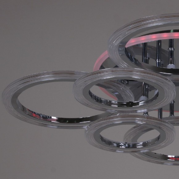 Потолочная светодиодная люстра с пультом управления Reluce 09812-3.3-4+4D CR (RGB)