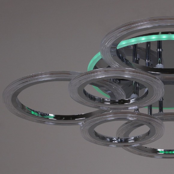 Потолочная светодиодная люстра с пультом управления Reluce 09812-3.3-4+4D CR (RGB)