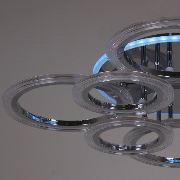 Потолочная светодиодная люстра с пультом управления Reluce 09812-3.3-4+4D CR (RGB)