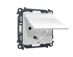 Комплект механизма розетки с/з со шторками и крышкой Ambrella Volt Alfa MA128010