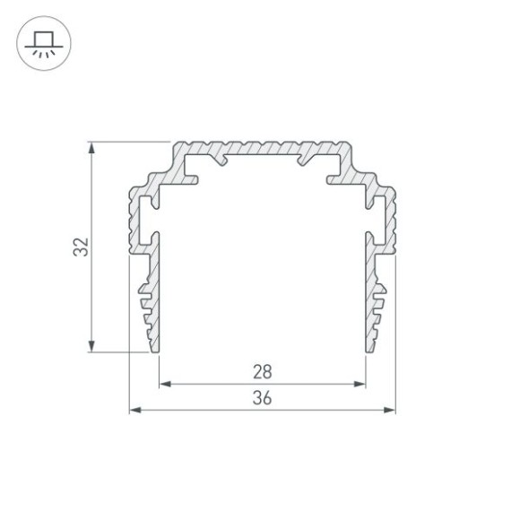 Алюминиевый профиль-держатель Arlight TEK-PLS-ZM-TK-2000 035011