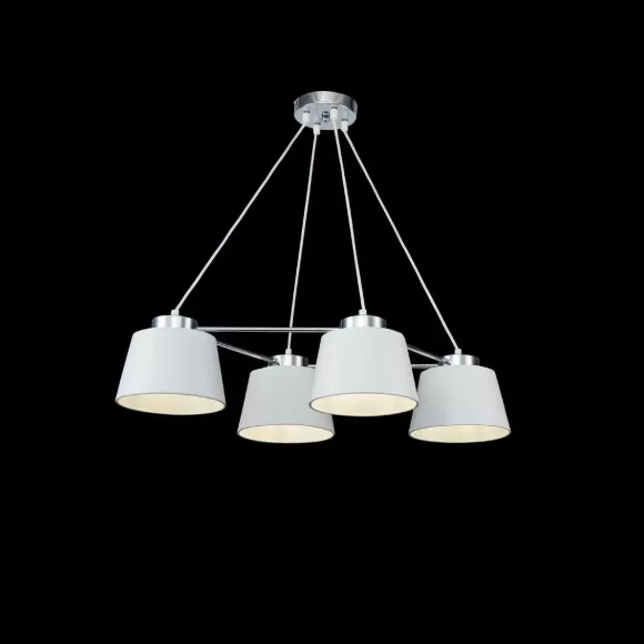 Подвесная люстра Freya Barbara FR5004PL-04CH, Хром, Белый, Металл Подвесная люстра Freya Barbara FR5004PL-04CH, Хром, Белый, Металл