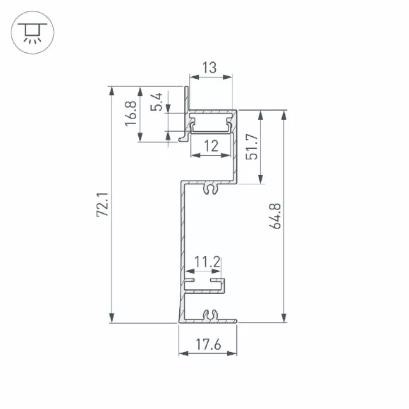 Профиль Arlight PLINTUS-H73-F-2000 WHITE 043592 Профиль Arlight PLINTUS-H73-F-2000 WHITE 043592