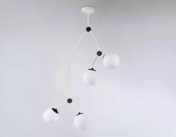 Люстра на штанге Ambrella Light Modern TR2572, Белый, Металл, Стекло Люстра на штанге Ambrella Light Modern TR2572, Белый, Металл, Стекло