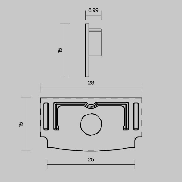 Комплект заглушек для профиля 61×14 2шт Maytoni Led Strip ALM-6114-B-EC 642013