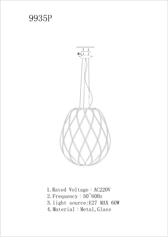Подвесной светильник iLamp Cento 9935P/1-D300 CL