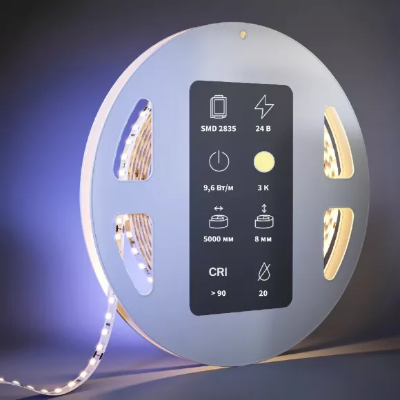 Светодиодная лента Maytoni Led Strip 24В 2835 9,6Вт/м 3000К 5м IP20 201097 Светодиодная лента Maytoni Led Strip 24В 2835 9,6Вт/м 3000К 5м IP20 201097