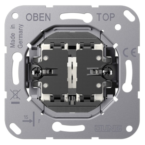 Механизм серии LS1912 двухклавишный, крепление винтами, без монтажных лапок Jung K505EU