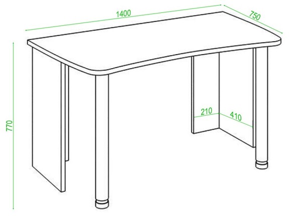 Стол офисный Домино Lite СКЛ-Софт140 MER_SKL-Soft140-CHBE