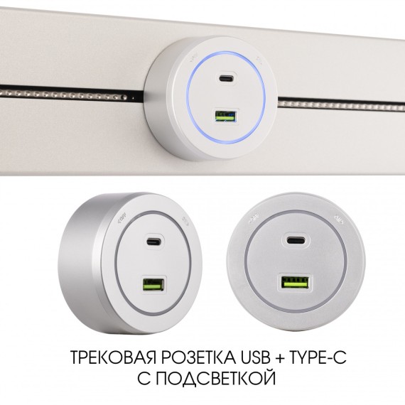 Трековая розетка Arte Milano Am-track-sockets-39 399731TS/USB-Type-C Silver