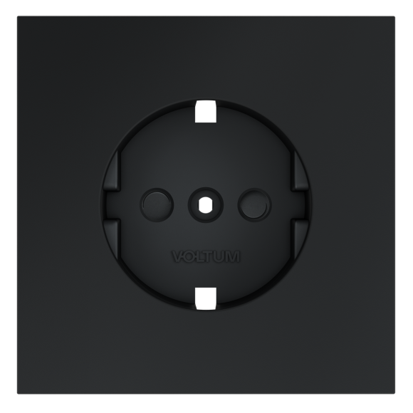 Накладка для розетки с заземлением и защитными шторками Voltum S70 (графит) VLS000707
