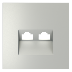 Накладка для розетки компьютерной двойной RJ45+RJ45 кат.6 Voltum S70 (сталь) VLS001405