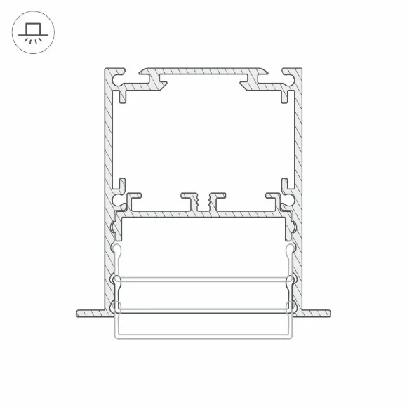 Алюминиевый профиль Arlight SL-LINIA52-3L-F-2000 ANOD BLACK 044685, вид снизу