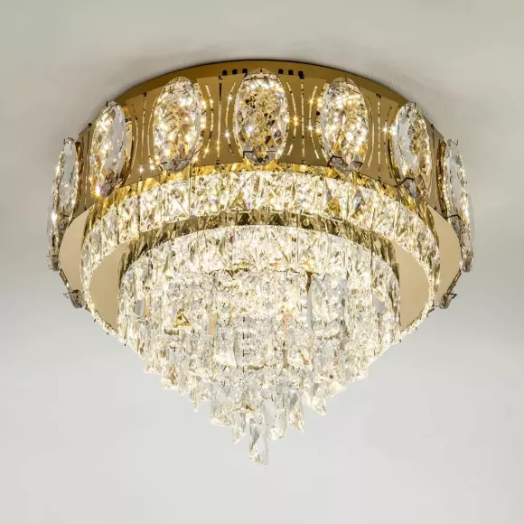 Потолочная люстра LED4U L9438-500 GD с УД, Золото, Прозрачный, От теплого до холодного, крупный план