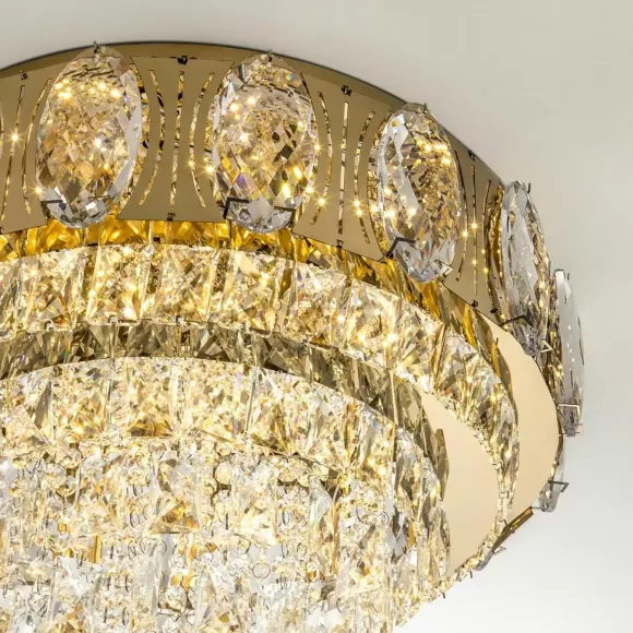 Потолочная люстра LED4U L9438-500 GD с УД, Золото, Прозрачный, От теплого до холодного, декоративные элементы крупным планом