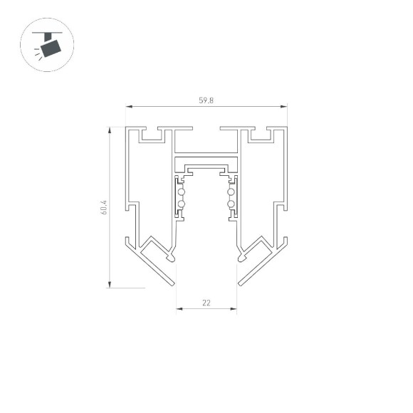 Шинопровод встраиваемый Arlight MAG-ORIENT-TRACK-2653-STR-G-3000 (BK) 047572