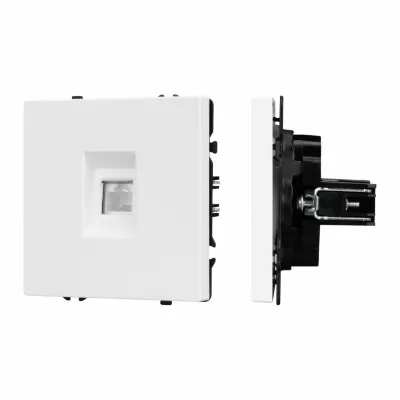 Розетка компьютерная софт-тач белый кварц Arlight SCT-MPC1-SFPL-WH (RJ-45, CAT6) 054304(1)