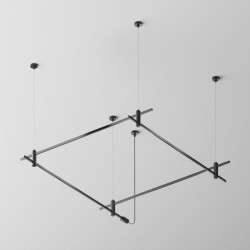 Основание квадратное двухуровневое на тросовых подвесах Hang для трековых светильников Maytoni Technical Flarity TFC-Flar-H08-B