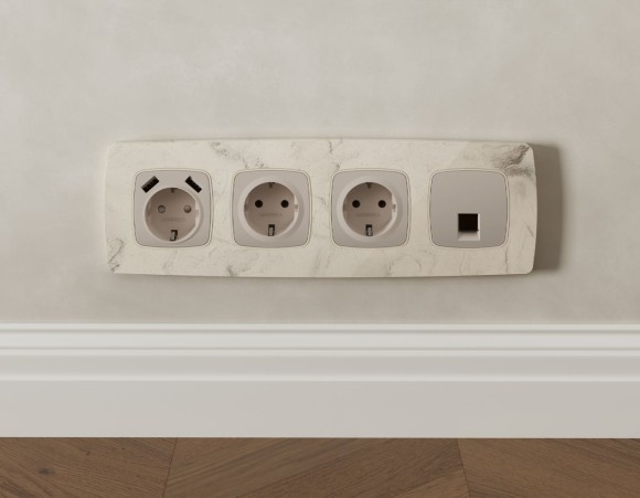 Комплект механизма компьютерной розетки Ambrella Volt RJ-45 (8P8C) CAT6A экранированной с автоматической защитной шторкой OMEGA MO372005 Серо-бежевый матовый QUANT (OP3720, VM185)