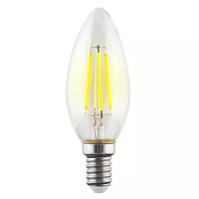 Лампа светодиодная филаментная Voltega E14 9W 2800К свеча прозрачная VG10-C1E14warm9W-F 7096