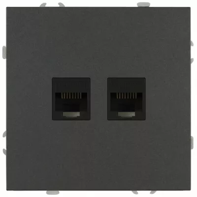 Розетка Эра Galaxy 15-3108-06 информационная двойная 2XRJ45 IP20 графит Б0070766