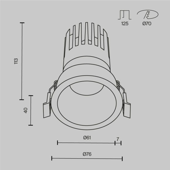 Встраиваемый светильник Maytoni Dip DL118-15W-2.7K-W