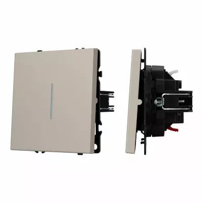 Выключатель проходной 1 кл подсветка софт-тач кашемир Arlight SWT-MKP1-SFPL-L-CA (250V, 10A) 059430(1)