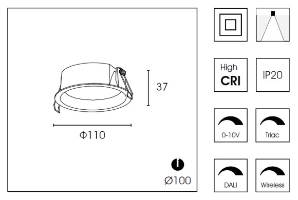 Встраиваемый светильник Delight Collection DB8504NR