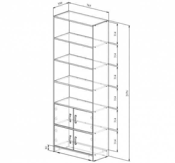 Стеллаж комбинированный Либерти-52-128 MAS_Liberti-52-DS-BT-128