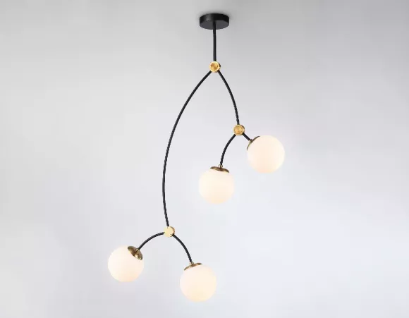 Люстра на штанге Ambrella Light Modern TR2575, Черный, Белый, Металл Люстра на штанге Ambrella Light Modern TR2575, Черный, Белый, Металл