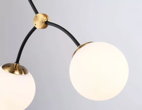 Люстра на штанге Ambrella Light Modern TR2575, Черный, Белый, Металл, крупный план Люстра на штанге Ambrella Light Modern TR2575, Черный, Белый, Металл, крупный план