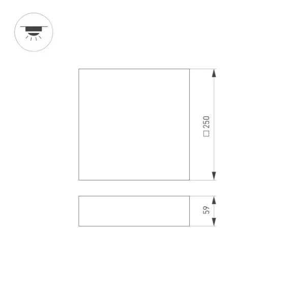 Накладной светильник Arlight SP-Quadro-S250x250-25W Day4000 034789 Накладной светильник Arlight SP-Quadro-S250x250-25W Day4000 034789